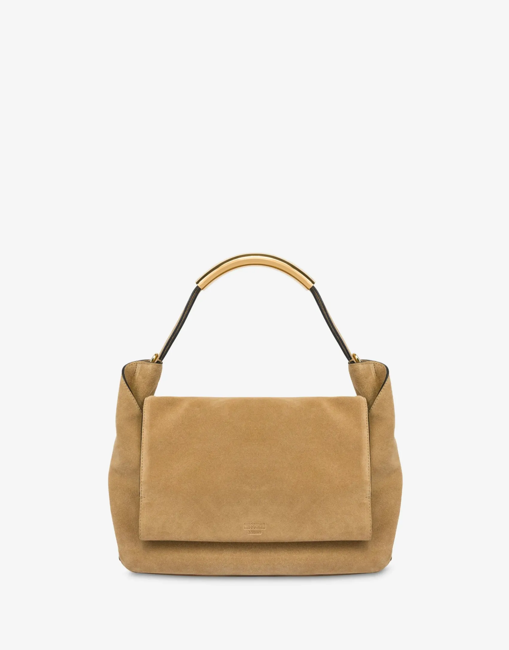 Moschino Shoulder Bags^Braided Suede Handle Me Bag BEIGE