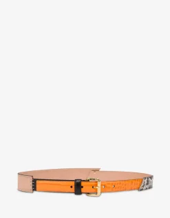 Moschino Belts^Calf patchwork belt MULTICOLOURED