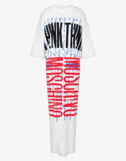 Moschino Dresses^Cotton interlock dress 'Think Twice' WHITE