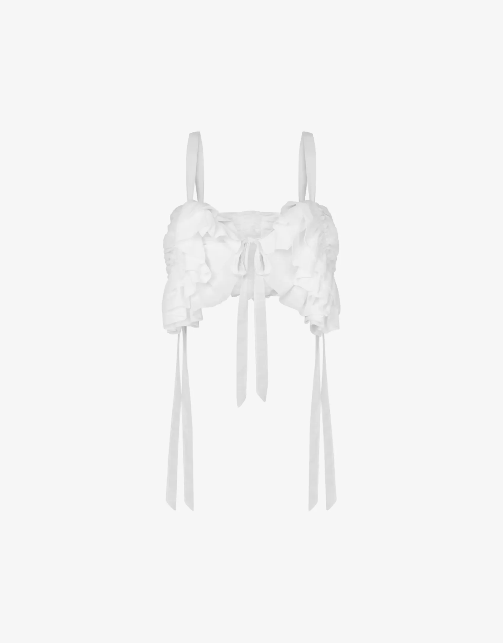 Moschino Shirts & Tops^Cotton voile and silk crop top WHITE