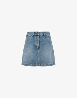 Moschino Skirts^Denim Mini Skirt Laurel Crown Label BLUE DENIM