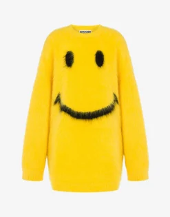 Moschino Dresses^Dress in brushed mohair Smiley YELLOW