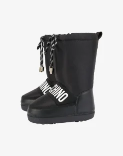 Moschino Girls Shoes|Girl^Elastic Band snow boots BLACK