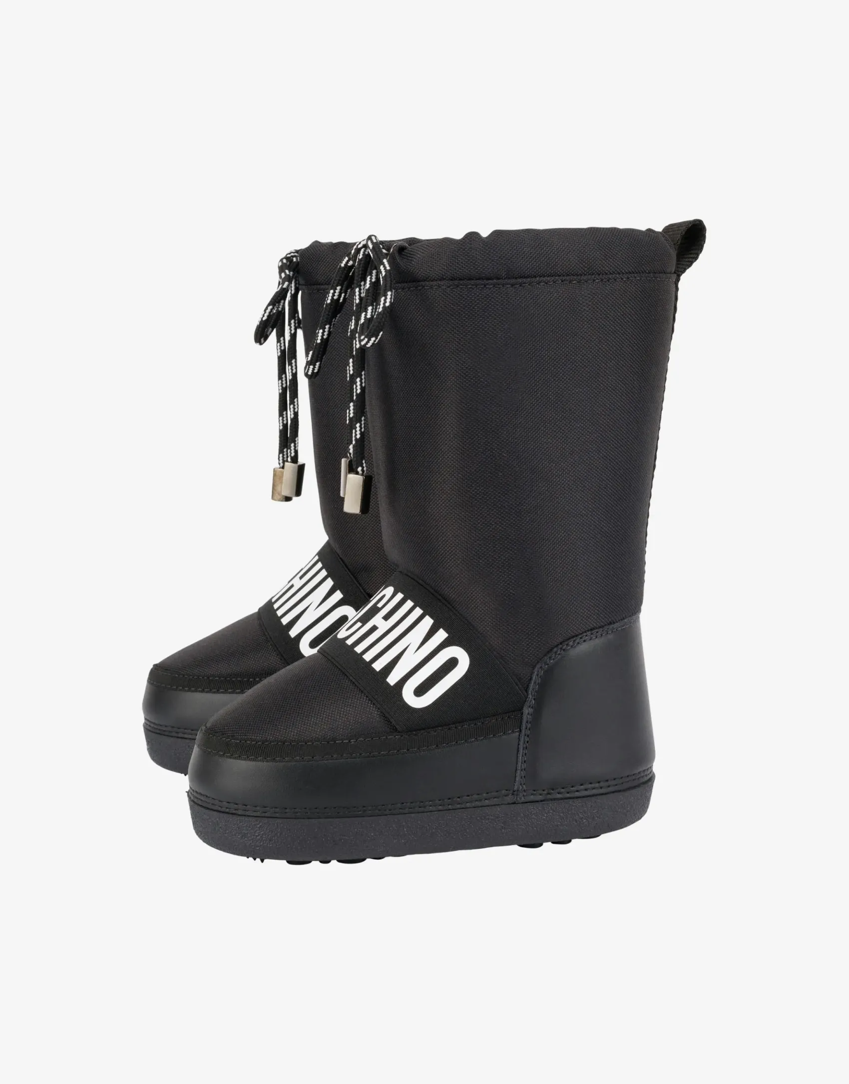 Moschino Girls Shoes|Girl^Elastic Band snow boots BLACK