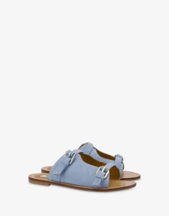 Moschino Sandals|Flats^Flat Buckle Sandals AZURE