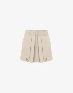 Moschino Skirts^Gabardine Mini Skirt with Trench Details LIGHT BROWN