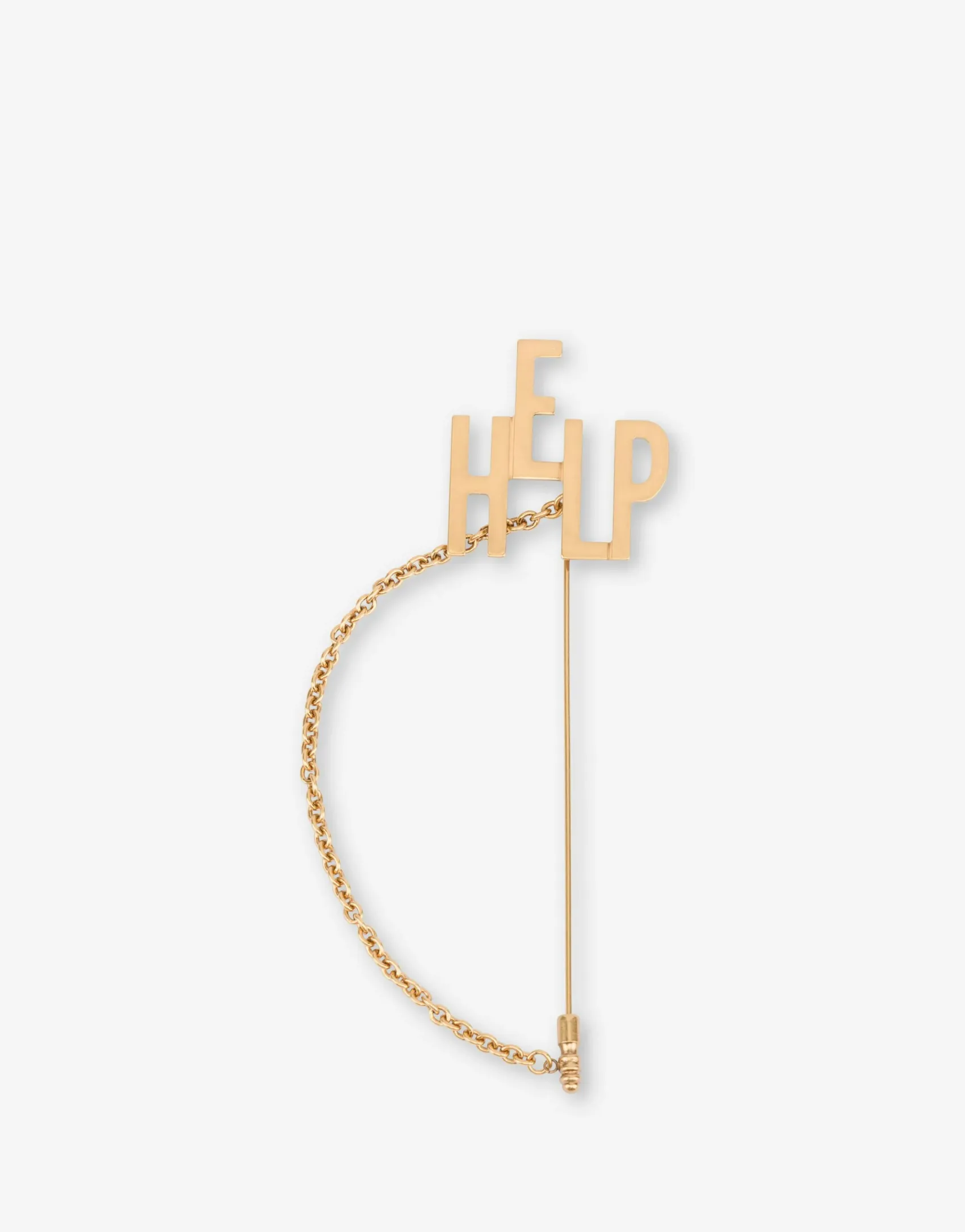 Moschino Jewelry^HELP Chain Brooch GOLD