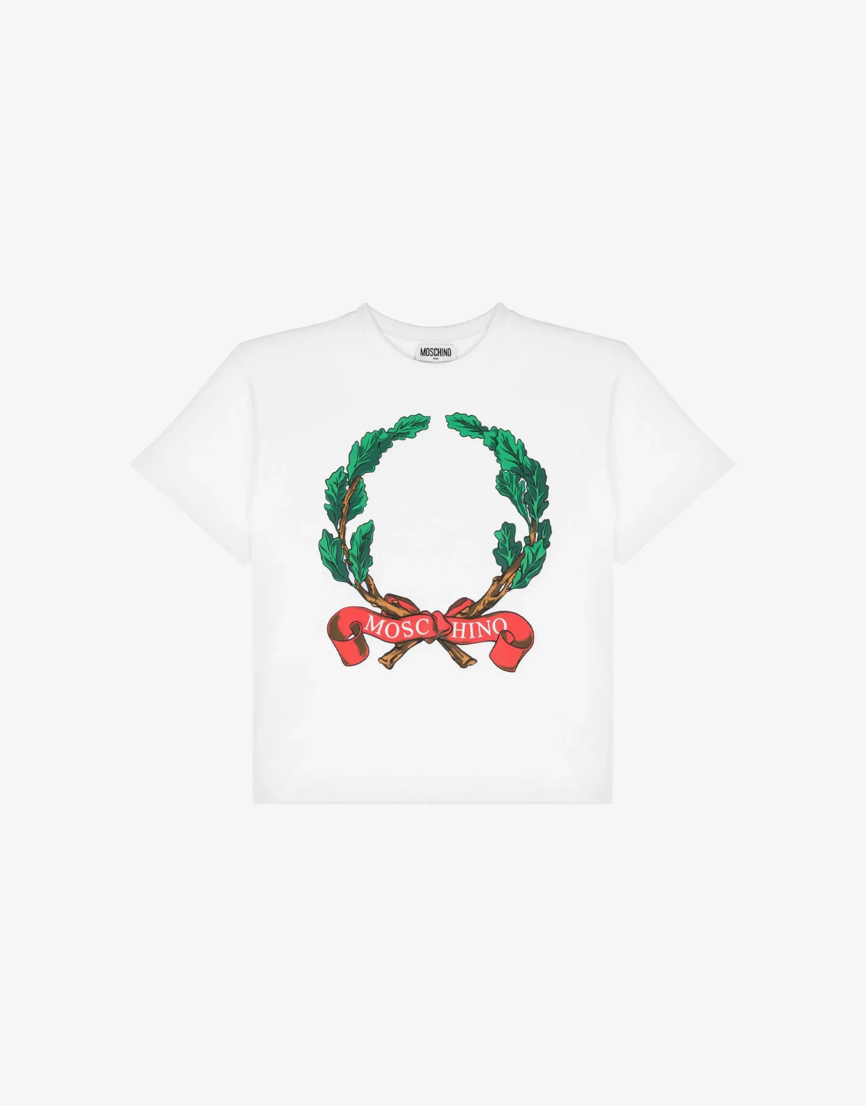 Moschino Girl^Laurel Crown maxi jersey t-shirt WHITE