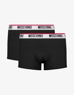 Moschino Underwear^Logo Band set of 2 jersey stretch boxers BLACK
