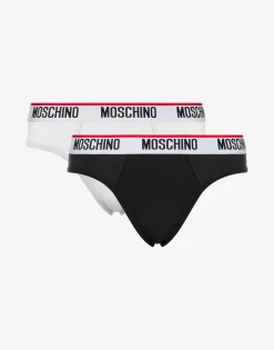 Moschino Underwear^Logo Band set of 2 stretch briefs BLACK