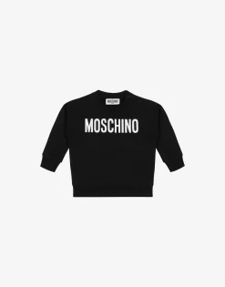 Moschino Girl|Boy^Logo Print Cotton Sweatshirt BLACK