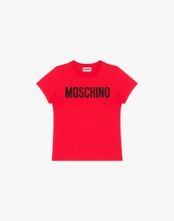 Moschino Girl|Boy^Logo Print jersey T-shirt RED