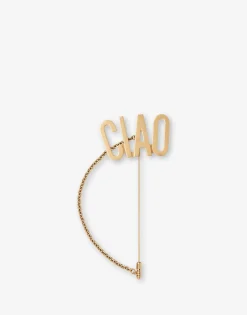 Moschino Jewelry^Maxi pin with CIAO chain GOLD
