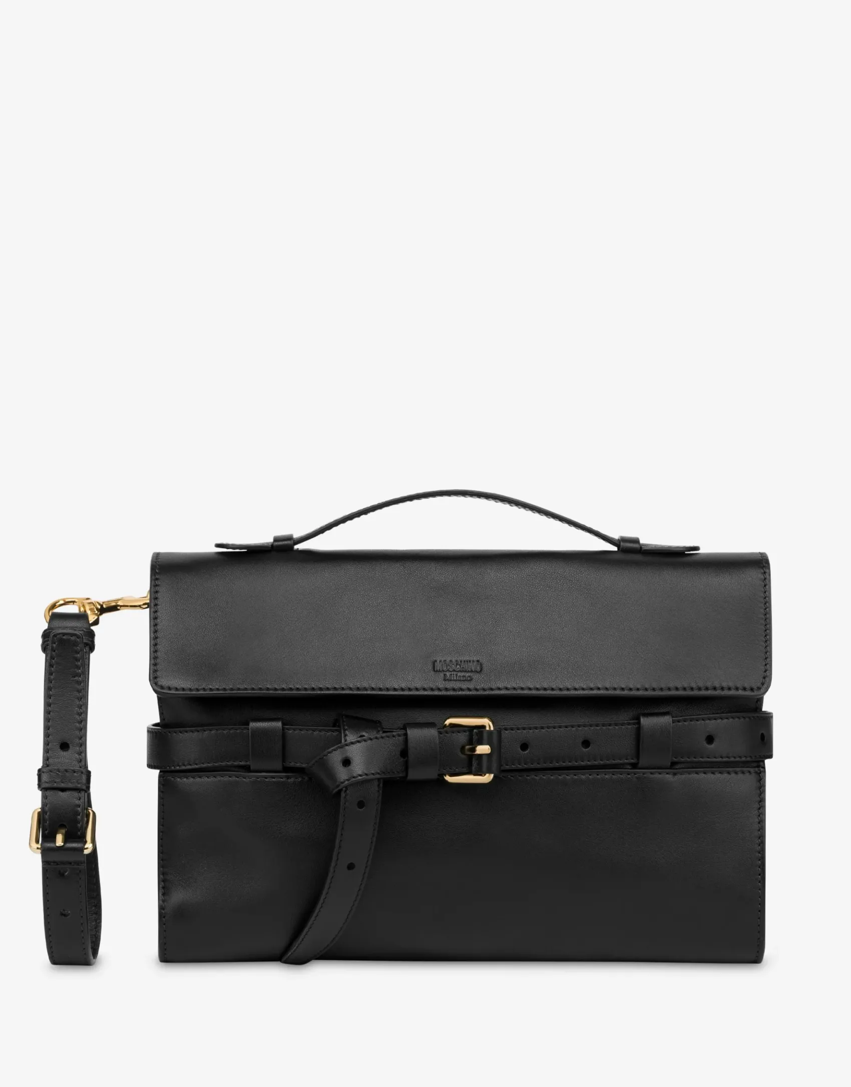 Moschino Handbags^Tie Me Nappa Clutch BLACK