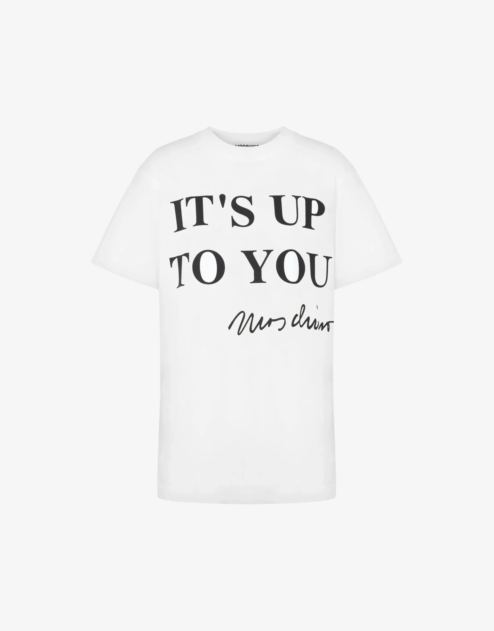 Moschino T-shirts & Sweatshirts^Organic jersey T-shirt It's Up To You WHITE