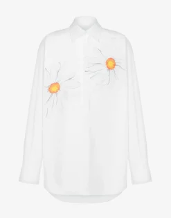 Moschino Shirts^Poplin Shirt Daisy Print WHITE