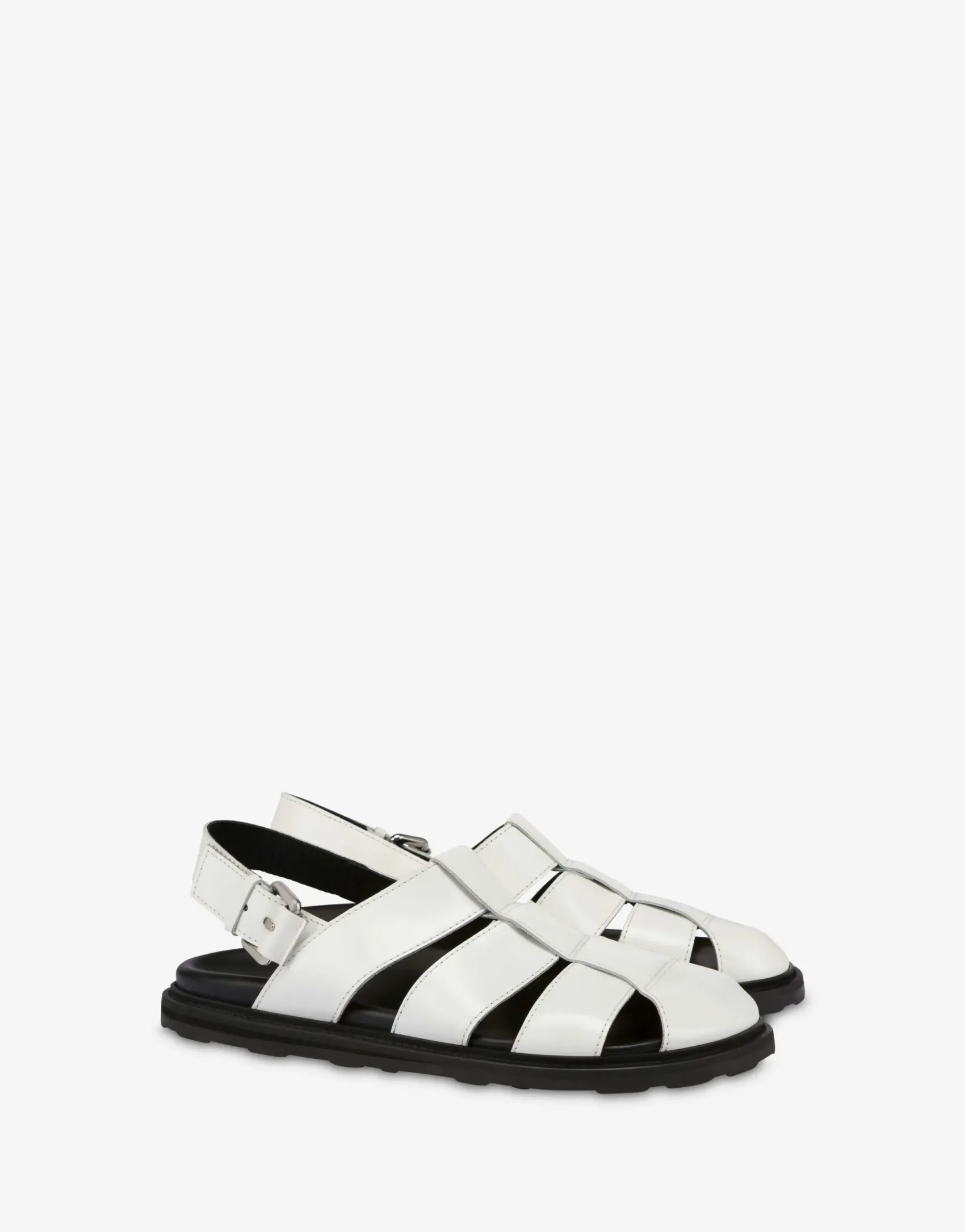 Moschino Sandals & Mules^Sandals in brushed calf leather Sporty WHITE