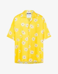 Moschino Shirts^Satin Shirt Allover Daisy YELLOW