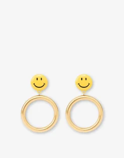 Moschino Jewelry^Smiley® Drop Earrings GOLD