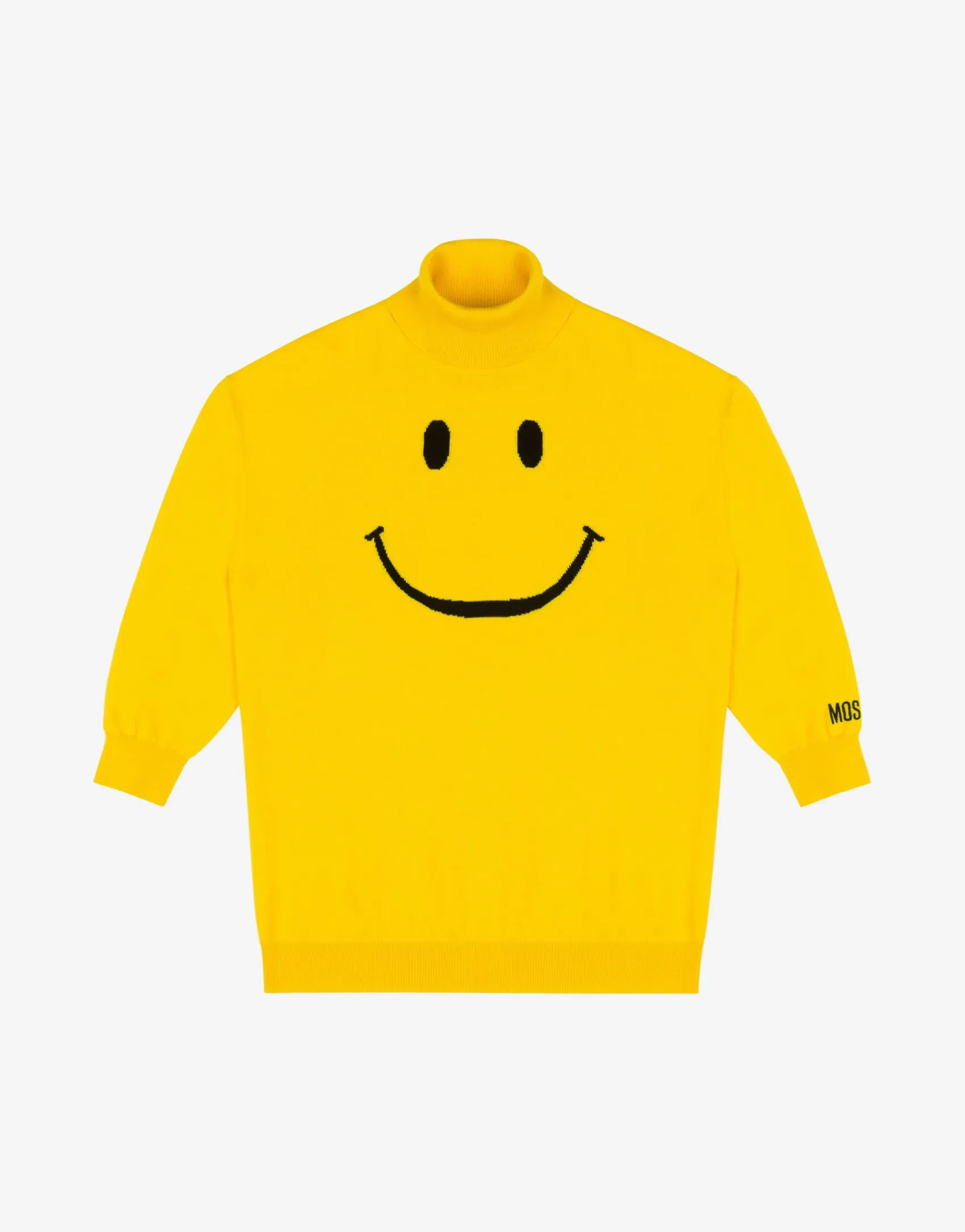 Moschino Girl^Smiley® Embroidery wool knit dress SAFFRON YELLOW