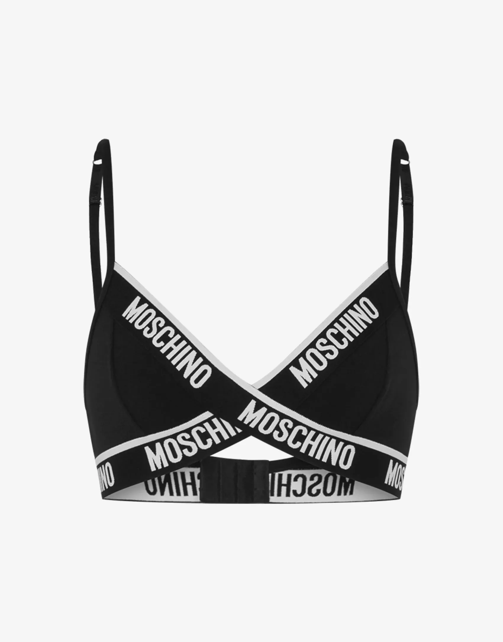 Moschino Underwear^Stretch Jersey Bra Elastic Logo Band BLACK