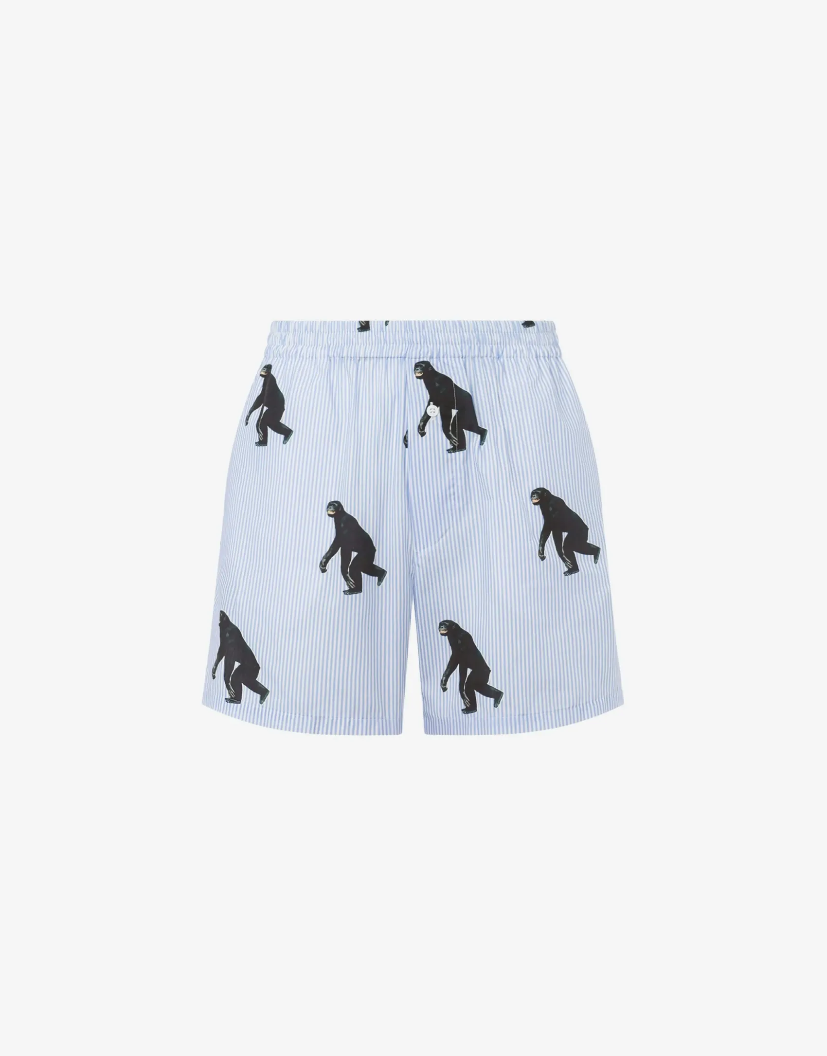 Moschino Pants & Shorts^Striped Poplin Bermuda Allover Chimpanzee AZURE