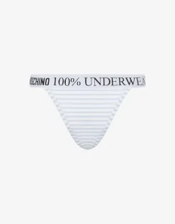 Moschino Underwear^Striped Stretch Jersey Thong AZURE