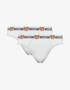 Moschino Underwear^Teddy Elastic Band set of 2 briefs WHITE