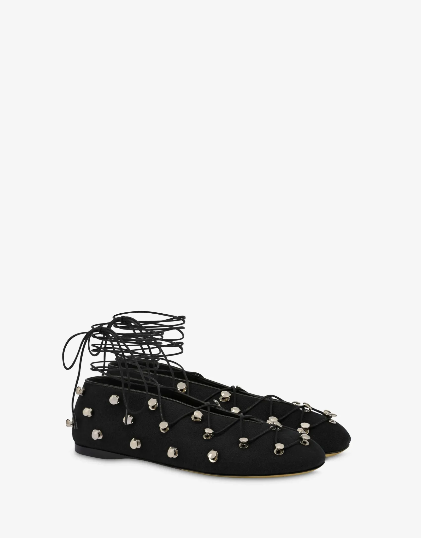 Moschino Flats^Trekking Canvas Hooked Ballerinas BLACK