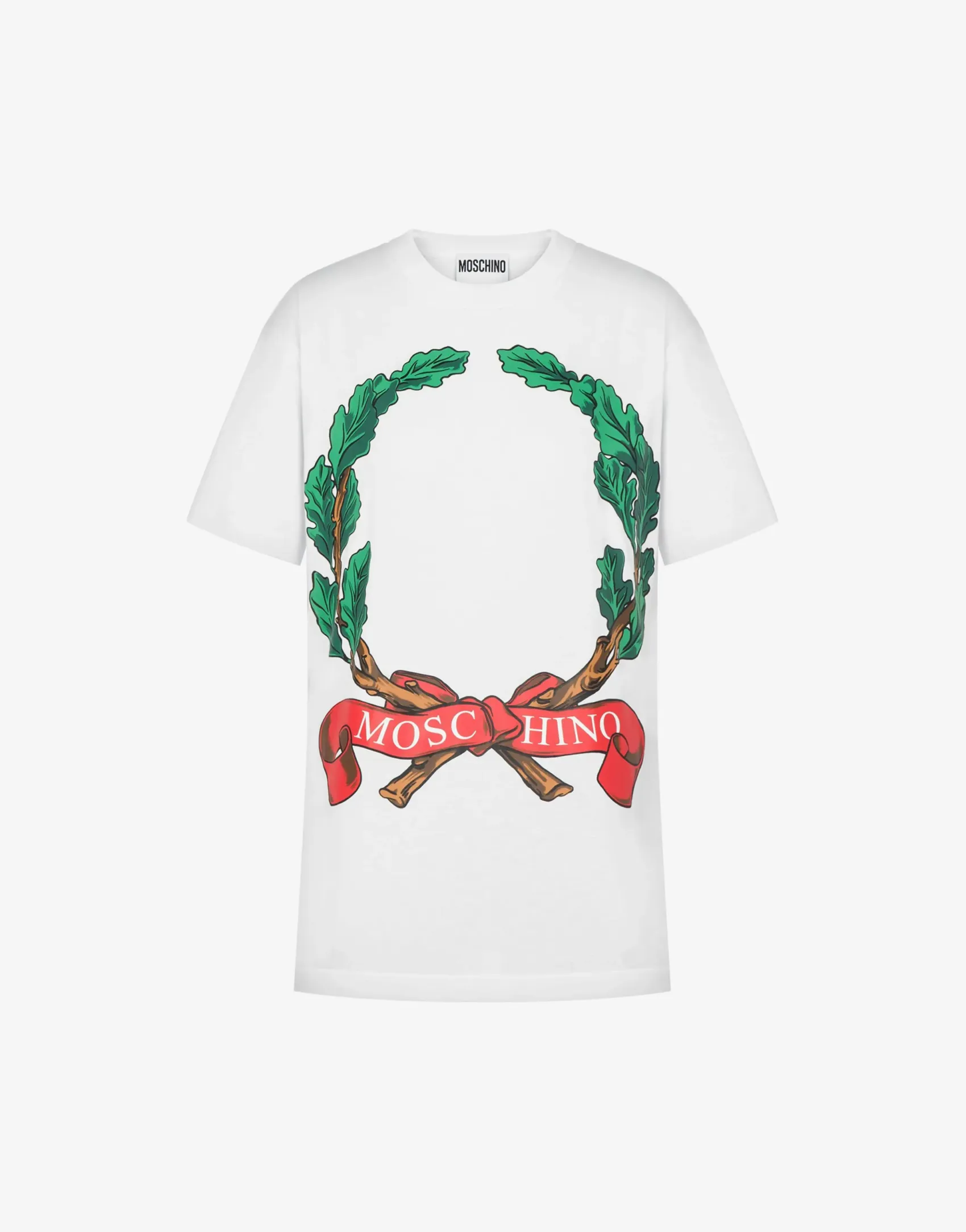 Moschino T-shirts & Sweatshirts^T-shirt in organic jersey Laurel Crown WHITE