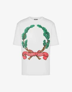 Moschino T-shirts^T-shirt Maxi Laurel Crown Logo WHITE