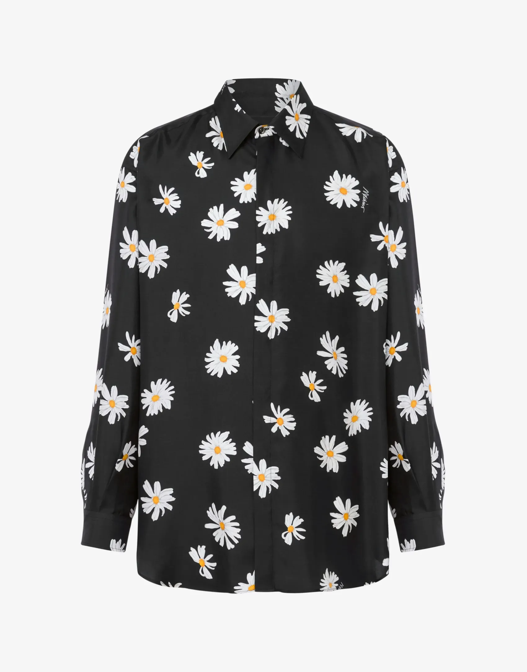 Moschino Shirts^Twill Shirt Allover Daisy BLACK
